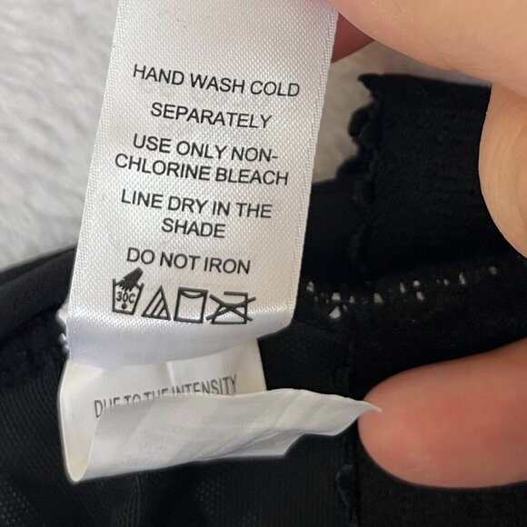 NWT Swimsuits For All One Piece Gray Black Graphic Criss Cross High Neck sz 32 - Picture 13 of 16